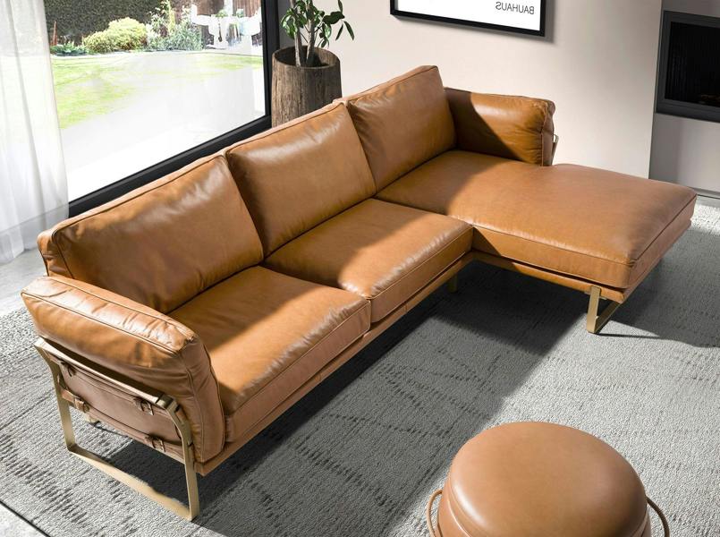 Angel Cerdá Corner sofa in camel leather 6231/6232