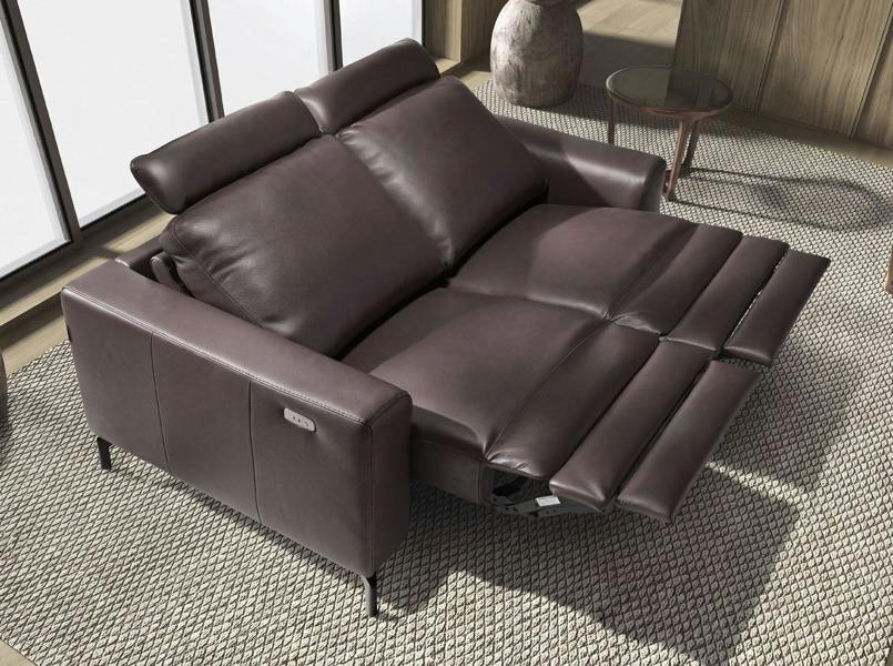 Angel Cerdá Chocolate Brown Leather Recliner Sofa 6368/6366