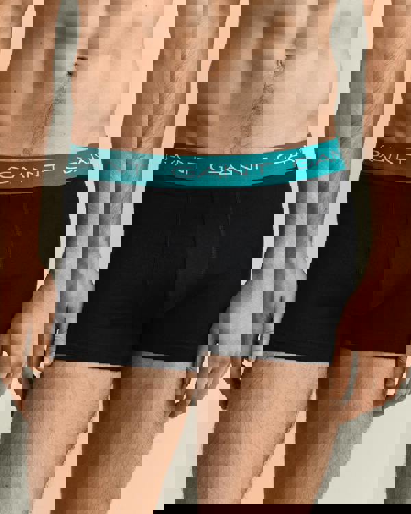 GANT 3-Pack Mens Trunks with Multi Coloured Waistbands - 5 Black