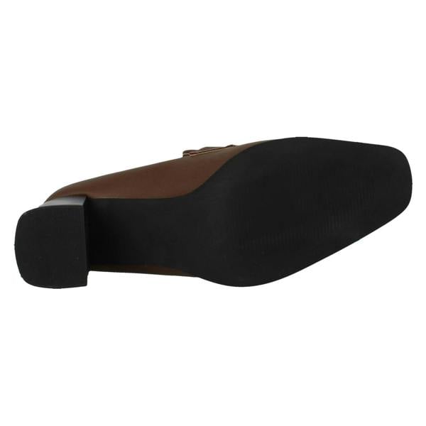 Spot On Ladies Spot On Wide Fit High Heeled Loafer Style Shoes F90132
