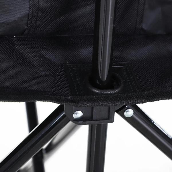 Black folding bench leg hinge with locking bolt and steel cross braces