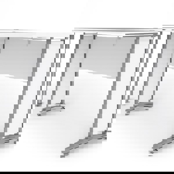 Furniture To Go Prima Desk 120 cm in White with Silver grey steel legs