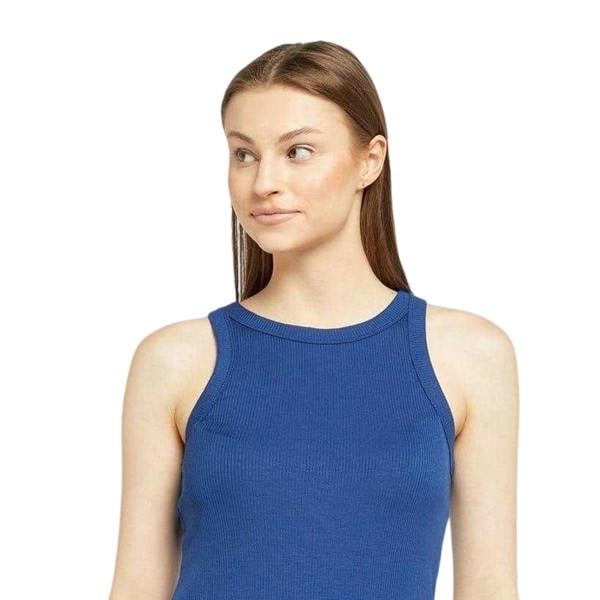 Levis Womens/Ladies Dreamy Ribbed Slim Tank Top - Mazarine Blue - 