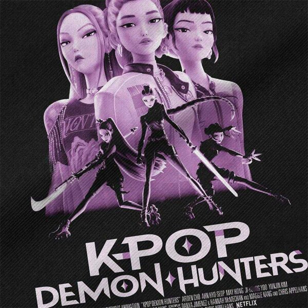 K-Pop Demon Hunters Billboard Poster Reusable Tote Bag - Black