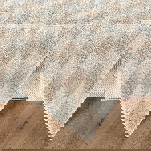 Livabliss Fossay Shag-Washable Beige High Pile Checkered Rug