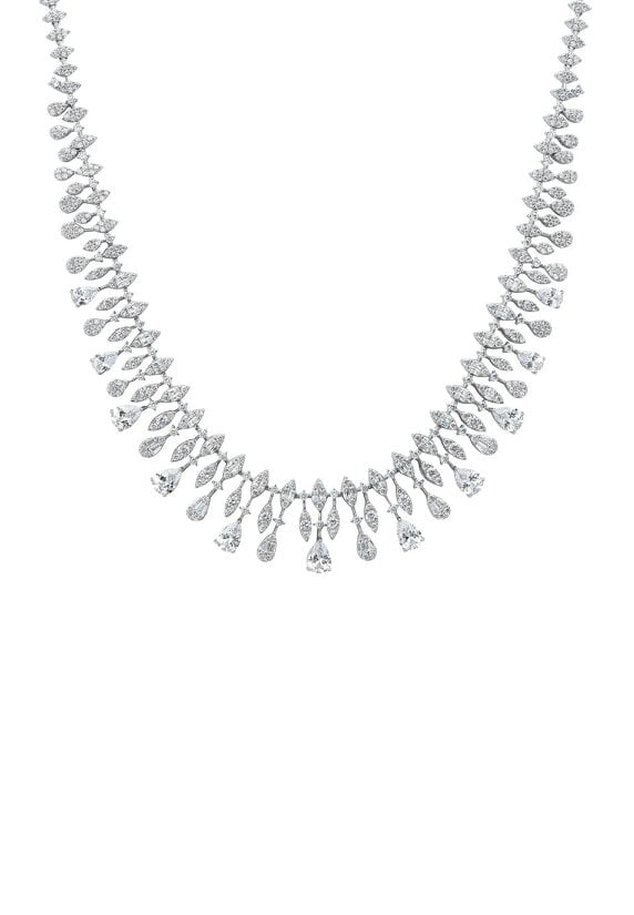 Latelita Duchess Moissanite Statement Necklace Silver