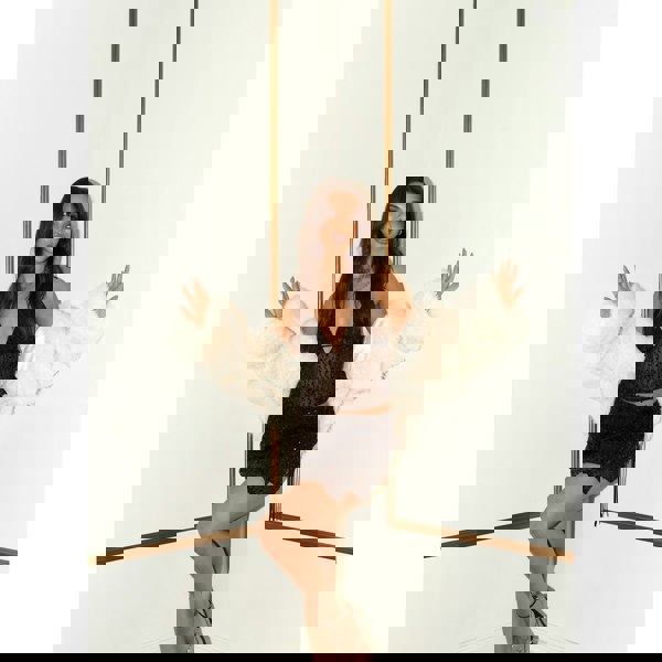 Pink Vanilla Sequin Tie Back Top