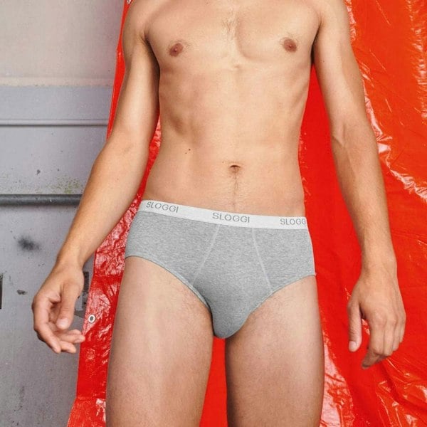 Sloggi Basic Men's Midi Brief, Grey Melange