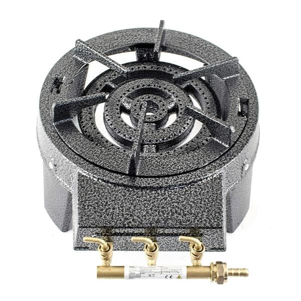 Powerful outdoor cooker with a triple ring gas burner