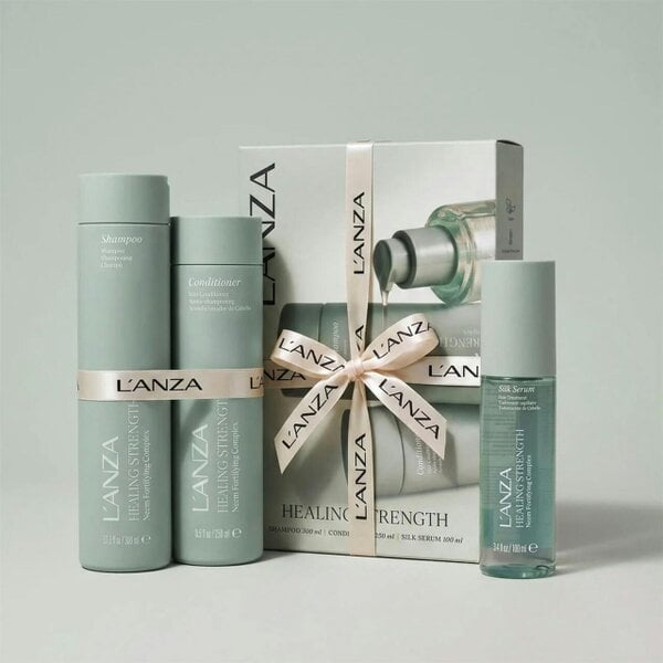 L'Anza Healing Strength Set - Shampoo, Conditioner + FREE Silk Serum