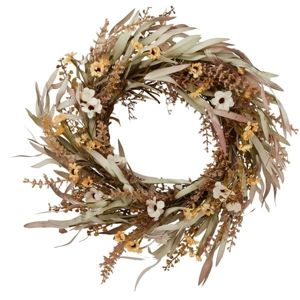 Hill Interiors Amelie Wreath - Cream/Green/Caramel