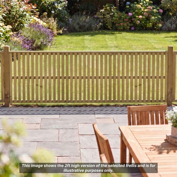 Premier Garden Supplies Tuscany Fence Panel Topper Garden Trellis 6ft x 1-4ft Vertical Decorative Flat Top Fencing Wall-Mount Privacy Screen - Wood - 3, 4 or 5 - 4 Pack Height: 1.5ft x Width: 6ft (182.8cm) x 4 Pack