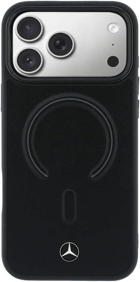 Mercedes Benz Leather Case with 3D MagSafe for iPhone 17 Pro 6.3" Black - MEHMP17L25PEMMOK