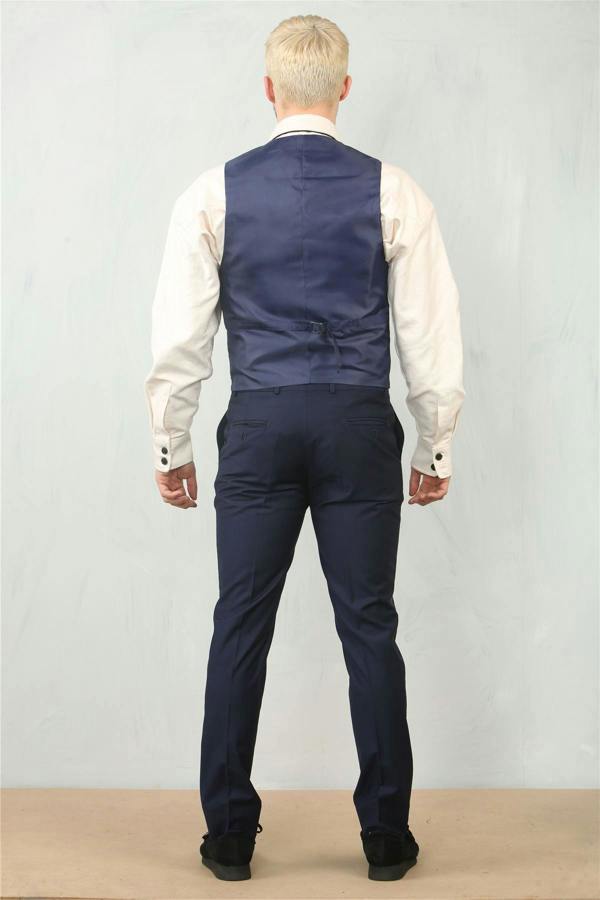 Infinity Leather Men's Navy 3 Piece Formal Classic Prom Suit Workwear