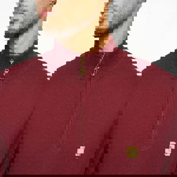 Gabicci V55GK15 Mens Naxton Long Sleeve Plain Knitted Quarter Zip Gabicci Vintage - MULBERRY