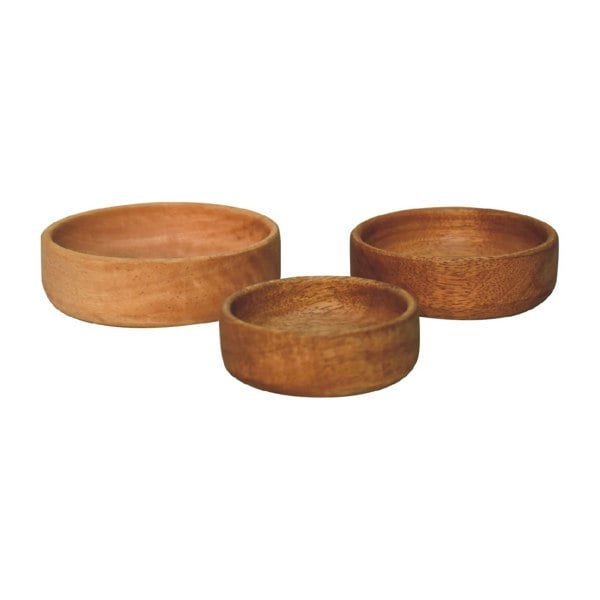 Artisan Furniture Solid Wood Fruit Bowl Set of 3
