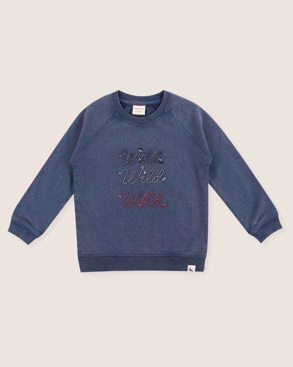 Blue Wild Slogan Print Sweatshirt - image 2