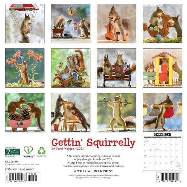Gettin' Squirrelly Calendar 2027, Wall Calendars, Month To View, Humour, Gift