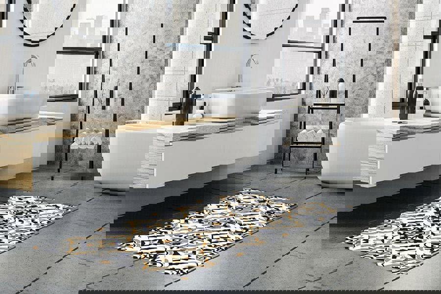 WFM6127 - European Vintage Floral Pattern Rug Mat 120cm x 60 cm