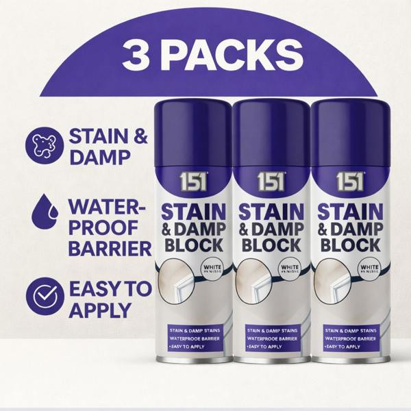 151 3X 151 Stain & Damp Block White Satin Finish 400ml
