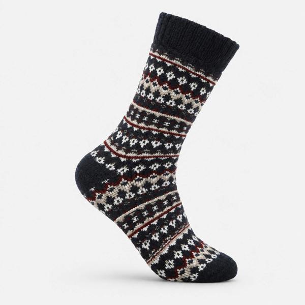 Totes WOOL BLEND THERMAL FAIR ISLE SOCKS Fair Isle (TWIN PACK) Socks   in  Navy