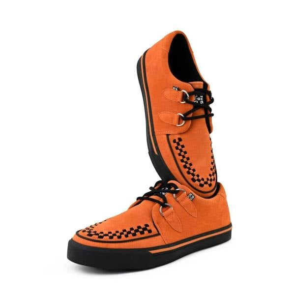 TUK Footwear TUK Pointed Creeper Sneaker Orange Cow Suede Platform Shoes - A9182