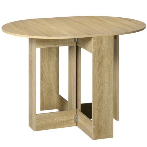 Wyld Haus Vietma Wooden Oak Folding Drop Leaf Dining Table For Compact Kitchens