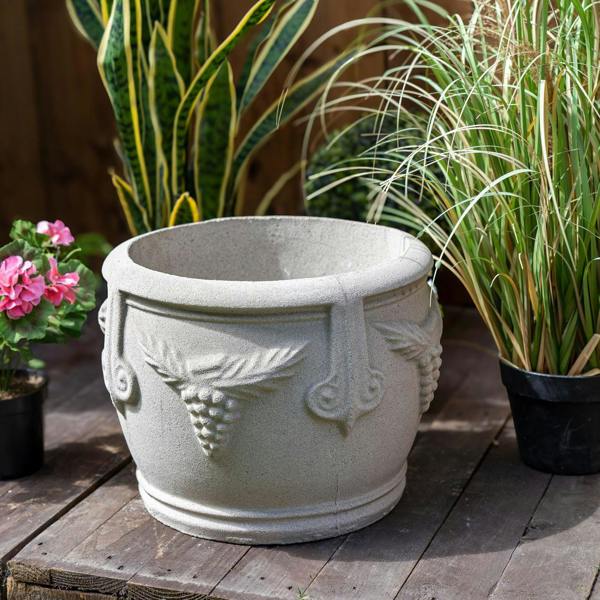 Grape patterned Sandstone Planter Pot