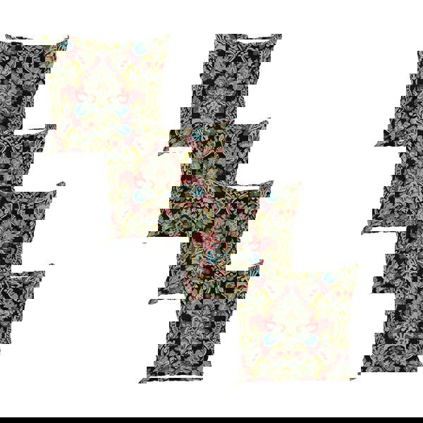 ISTOOLS Premium Mustard Floral Footstool Ottoman – Stylish & Multi-Purpose Seating Solution