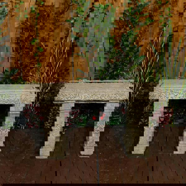 Stone Cast Garden Bench Seat Kazakh Design 