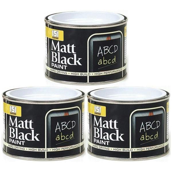 151 3X Matt Black Paint Tin 180ml