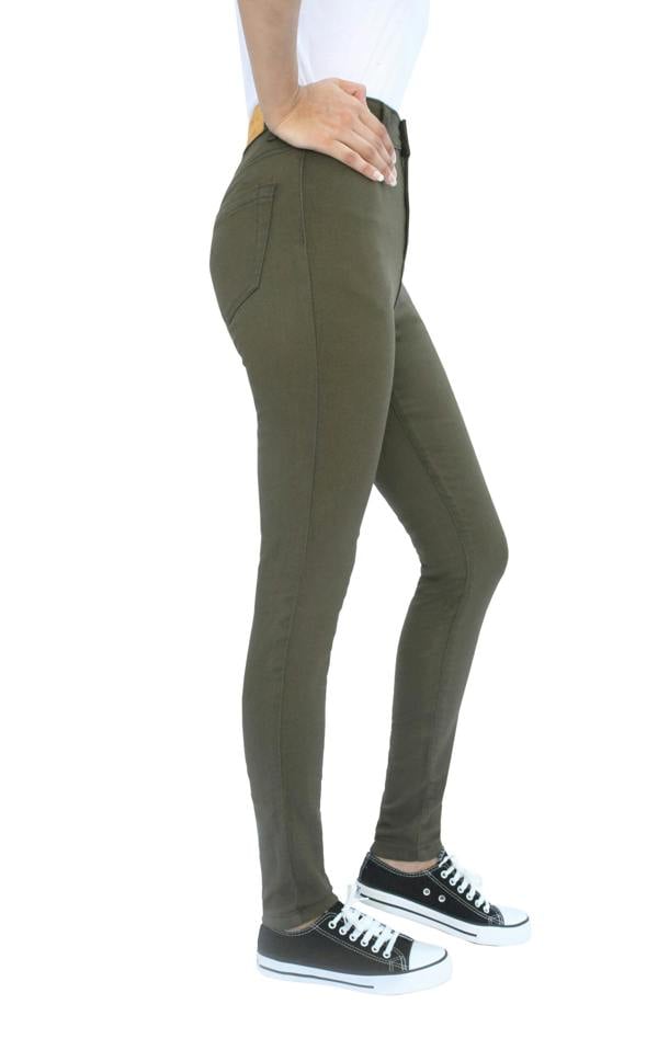 Smart Living Women's Stylish Skinny Fit High Waist Denim Jeans - Khaki