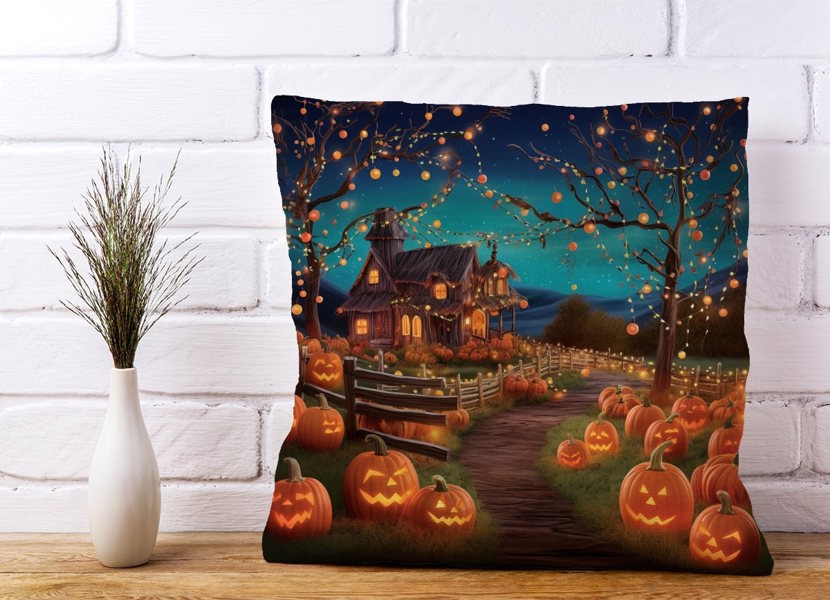 Warren Reed Enchanted Hallowen Pumpkin Patch Cushions