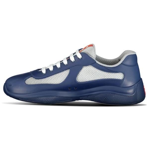 Prada Americas Cup Sneakers Soft Rubber Navy & Grey Mesh - chancefashionco