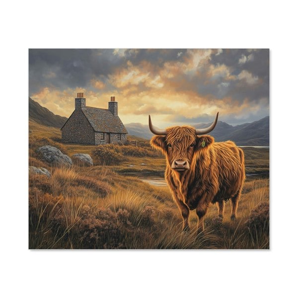 Warren Reed - Designer Highland Cow And A Cottage Kitchen Splashback