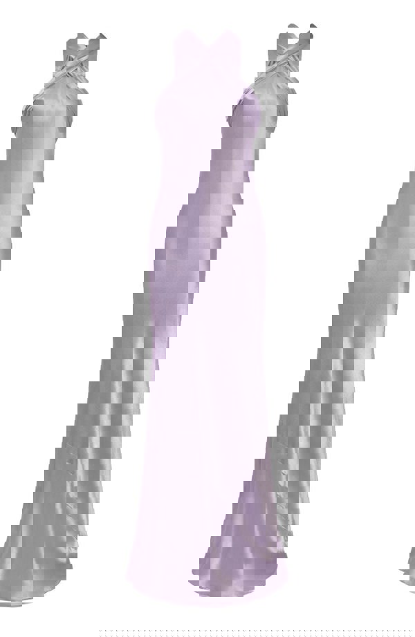 Rewritten London Roma Dress in Lilac Satin