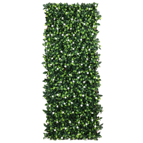 Premium Expanding Trellis Artificial Laurel & White Flower - 1m x 2m