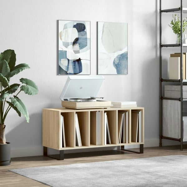 Berkfield Record Cabinet Sonoma Oak 100x38x48 cm Engineered Wood