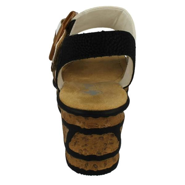 Rieker Ladies Rieker Buckle Detailed Wedge Sandal 68176