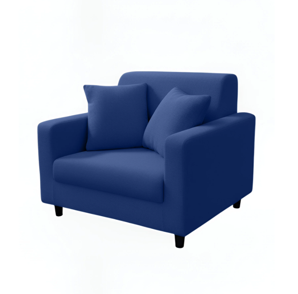 Anyseat 1 Seater Sofa Cover Plain Royal Blue Style and Protection For Living Room Sofa Chair Elastic Stretchable Slipcover