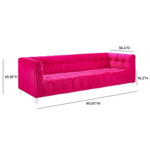 Furniture Edit Bea Hot Pink Velvet Sofa