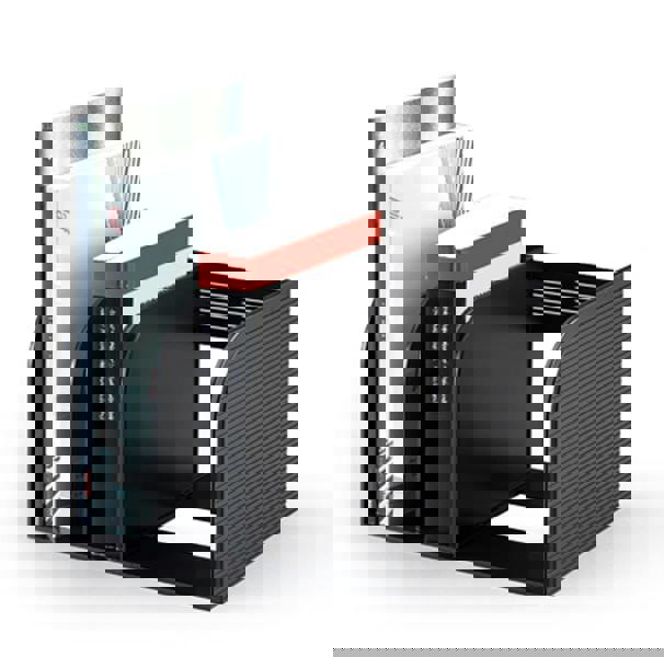 Durable OPTIMO Magazine Book Stand Desk Organiser Book Holder | 2 Pack | Grey