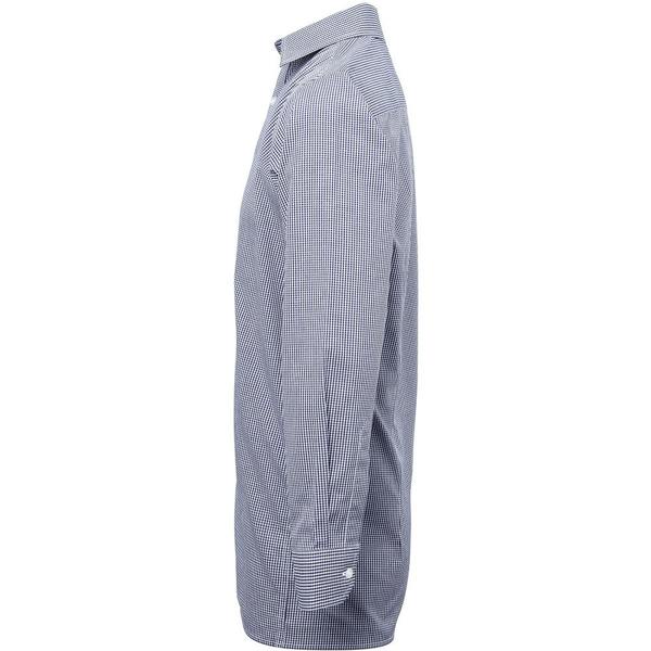 Premier Mens Microcheck Long Sleeve Shirt - Navy/White