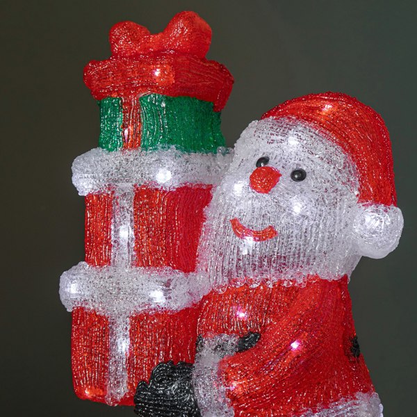 Samuel Alexander 41cm Light up Acrylic Christmas Santa with 3 Gifts and 40 White LEDs