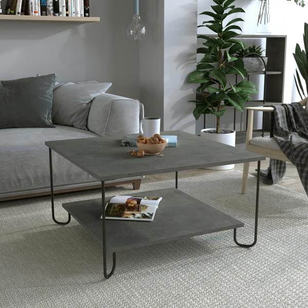 Decortie Marbo Coffee Table with Open Shelf Modern Multipurpose Design H 45cm