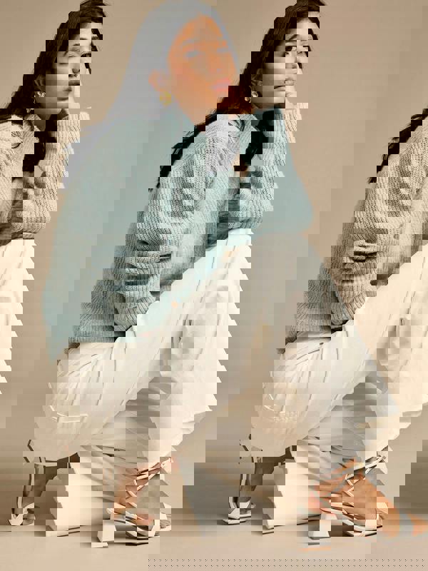 GWD Dottie White Wide Leg Denim Jean