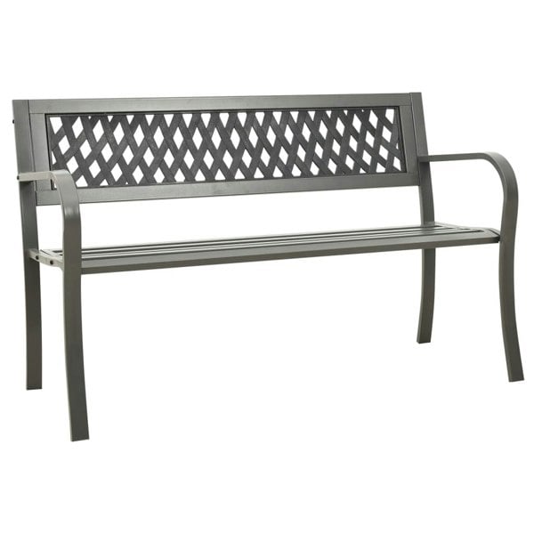 Berkfield Garden Bench 125 cm Steel Grey