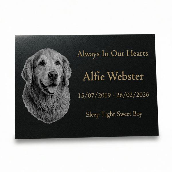 Memorials Direct Dog Memorial Granite Photo Plaque