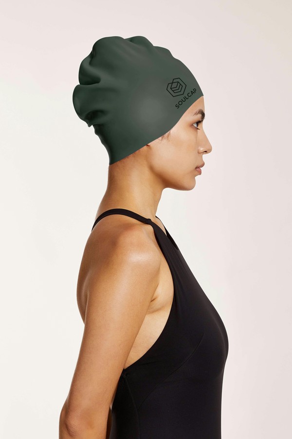 SOUL CAP Large Swim Cap for Long Hair - M - Rifle Green