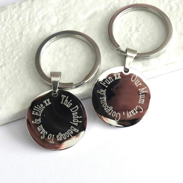 Personalised Edge Engraved Keyring | Free Engraving UK